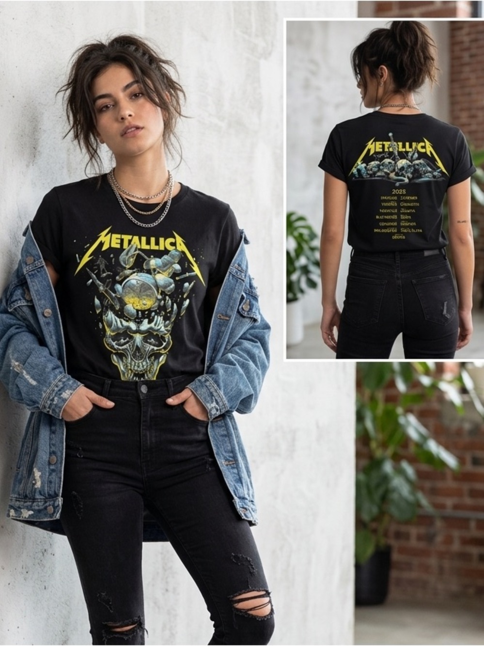 ⚡️ RARE VTG VIBE ⚡️Metallica 2025 Tour Graphic Tee Slayer Festival Megadeath